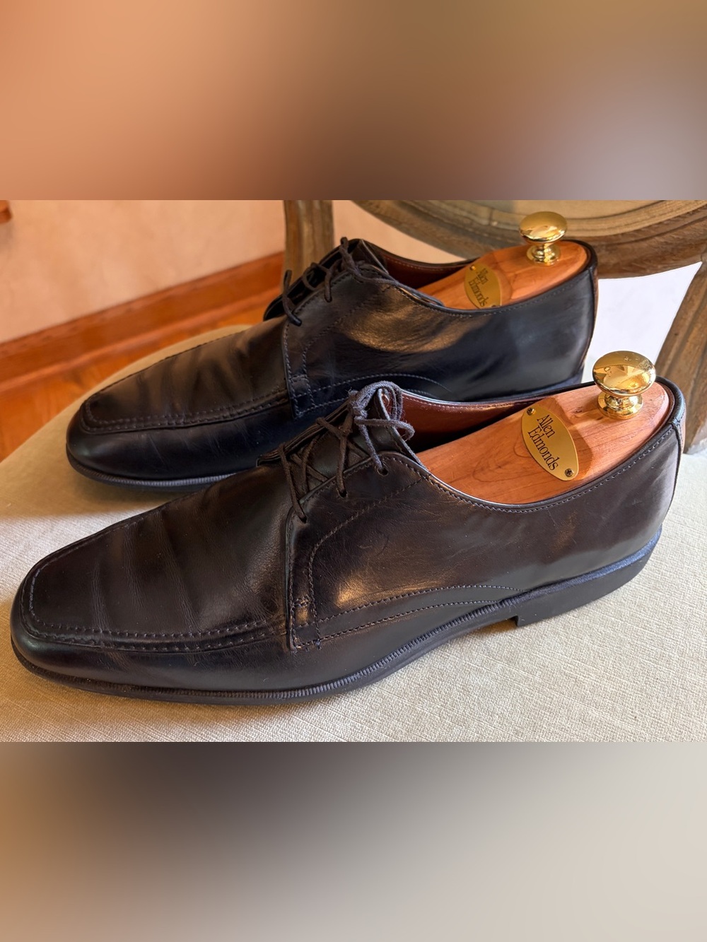 Allen Edmonds Tribeca Leather Apron Toe Oxfords Shoes 9D Black